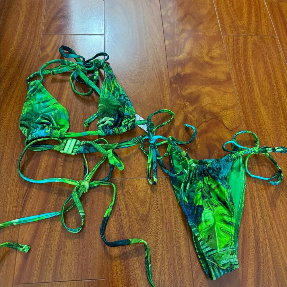 ASOS Green Tropical Bikini Set